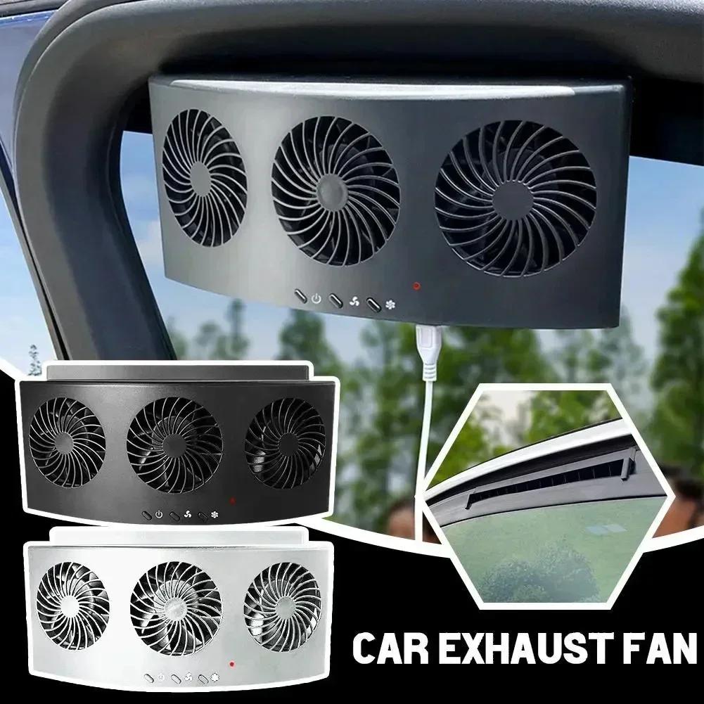 Renewable Energy Fan - Solar Car Fan USB Rechargeable Exhaust