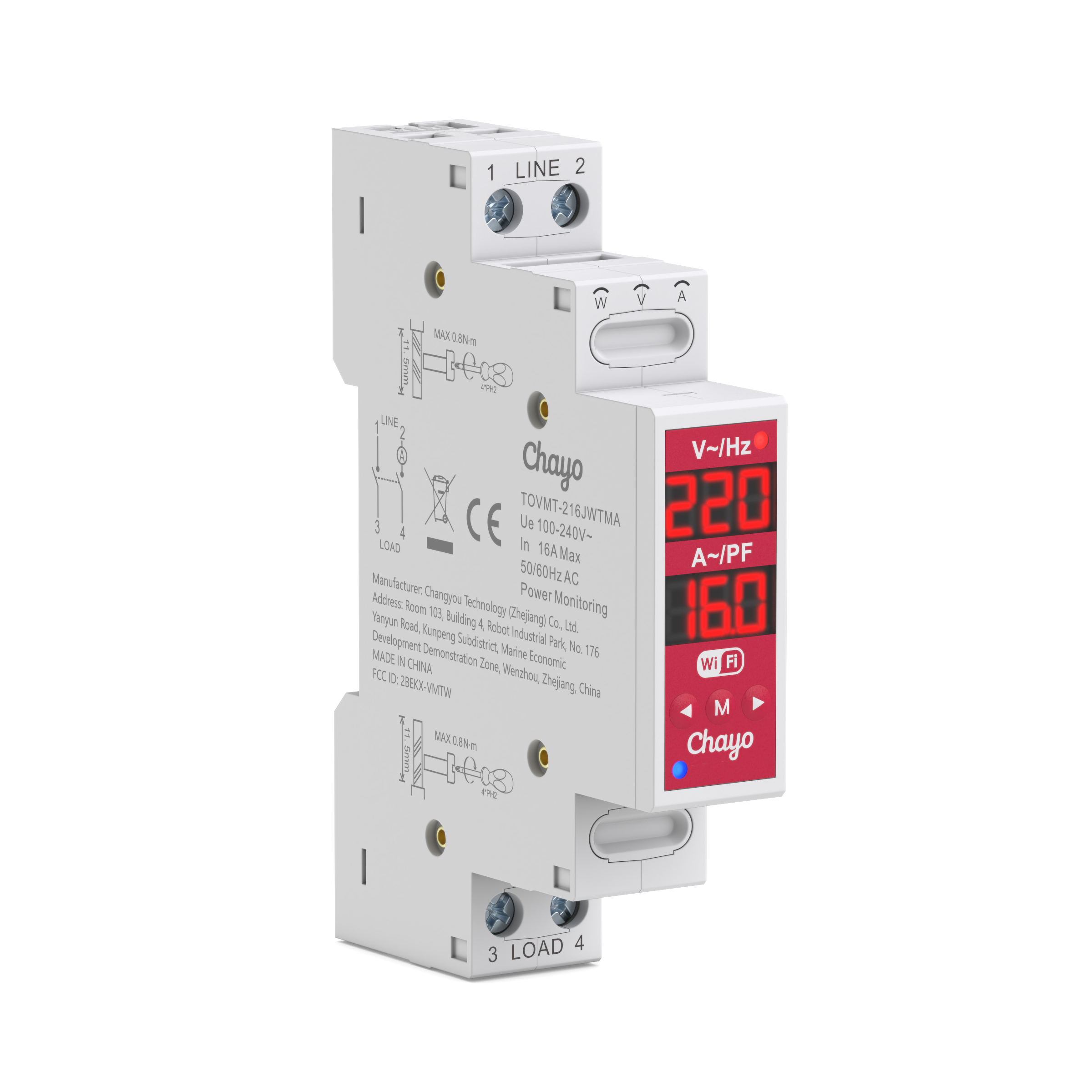 Din Rail Circuit Breaker - 2P Smart Switch Circuit Breaker 18mm