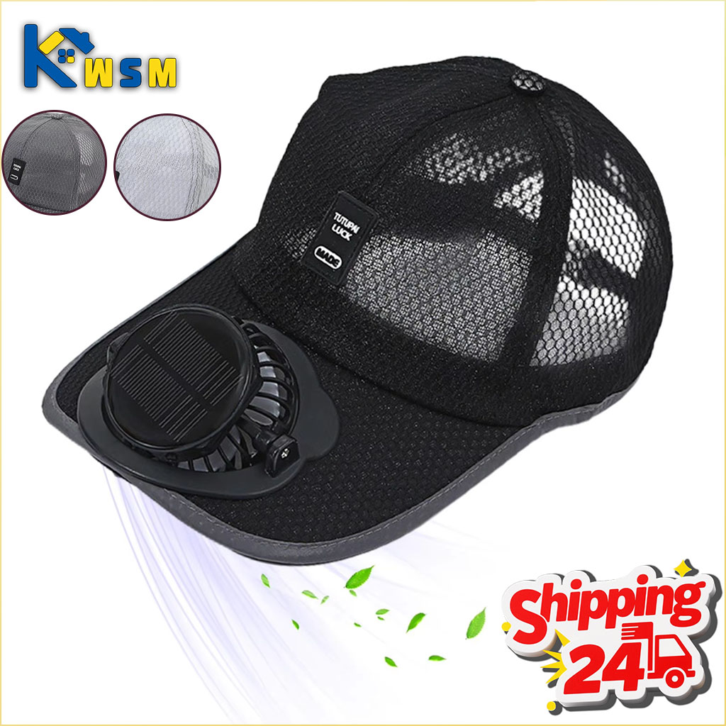 Renewable Energy Fan - Solar Powered Cap with Fan Summer