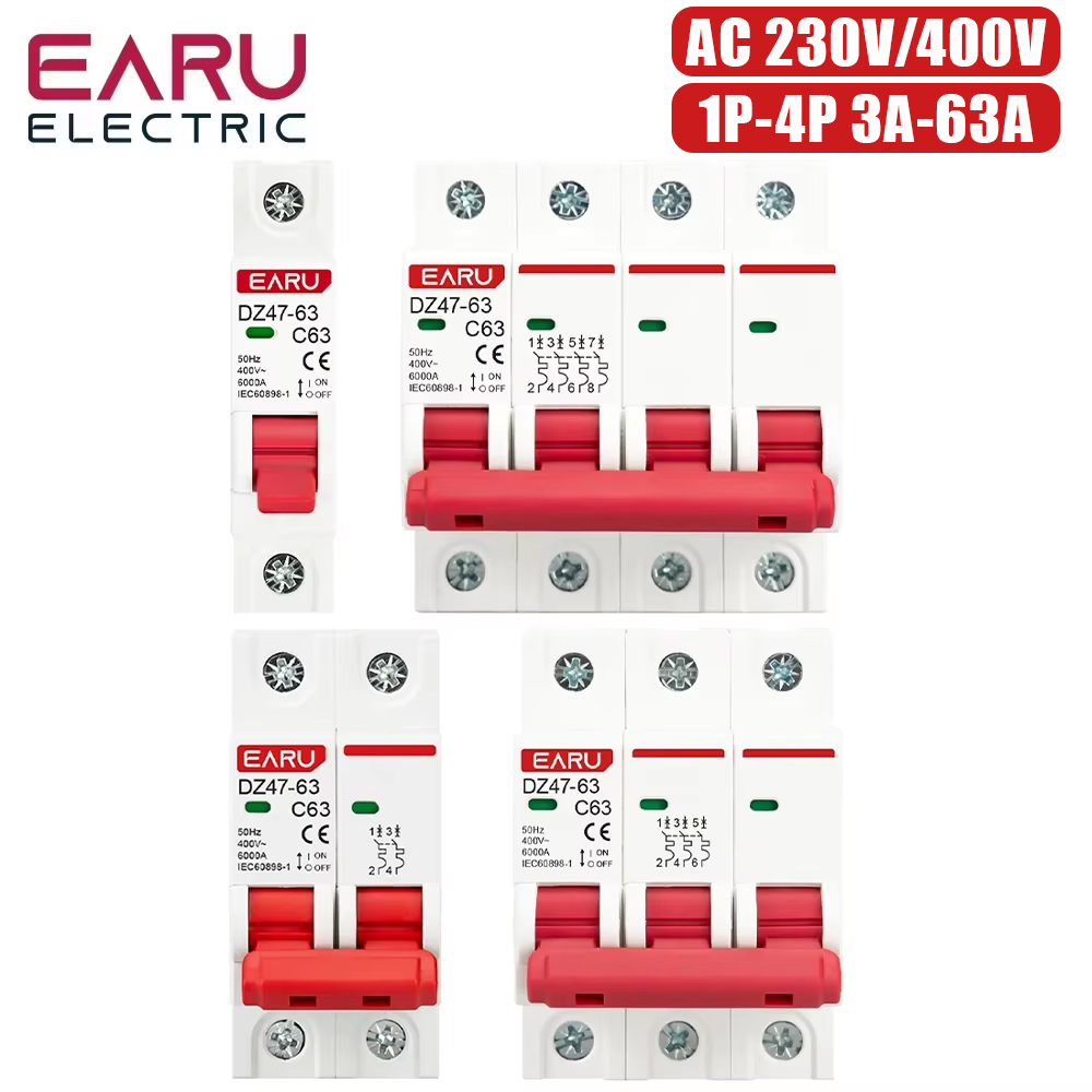 DZ47 1P 2P 3P 4P 3A-63A AC 230 – обзор и цена Din Rail Circuit Breaker