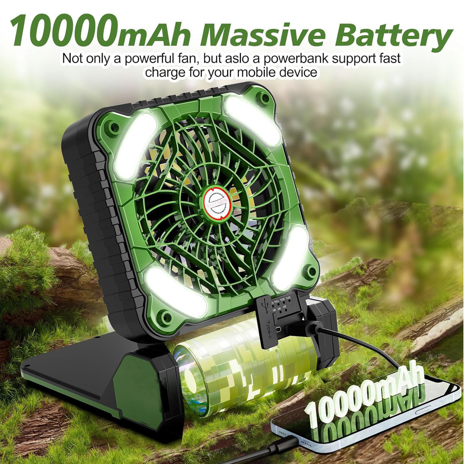10000mAh Solar Powered Portabl – обзор и цена Renewable Energy Fan