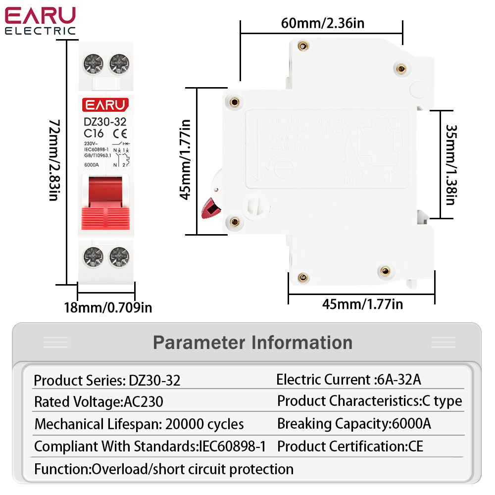 DZ30-32 DPN 1P+N Mini Circuit  – обзор и цена Din Rail Circuit Breaker