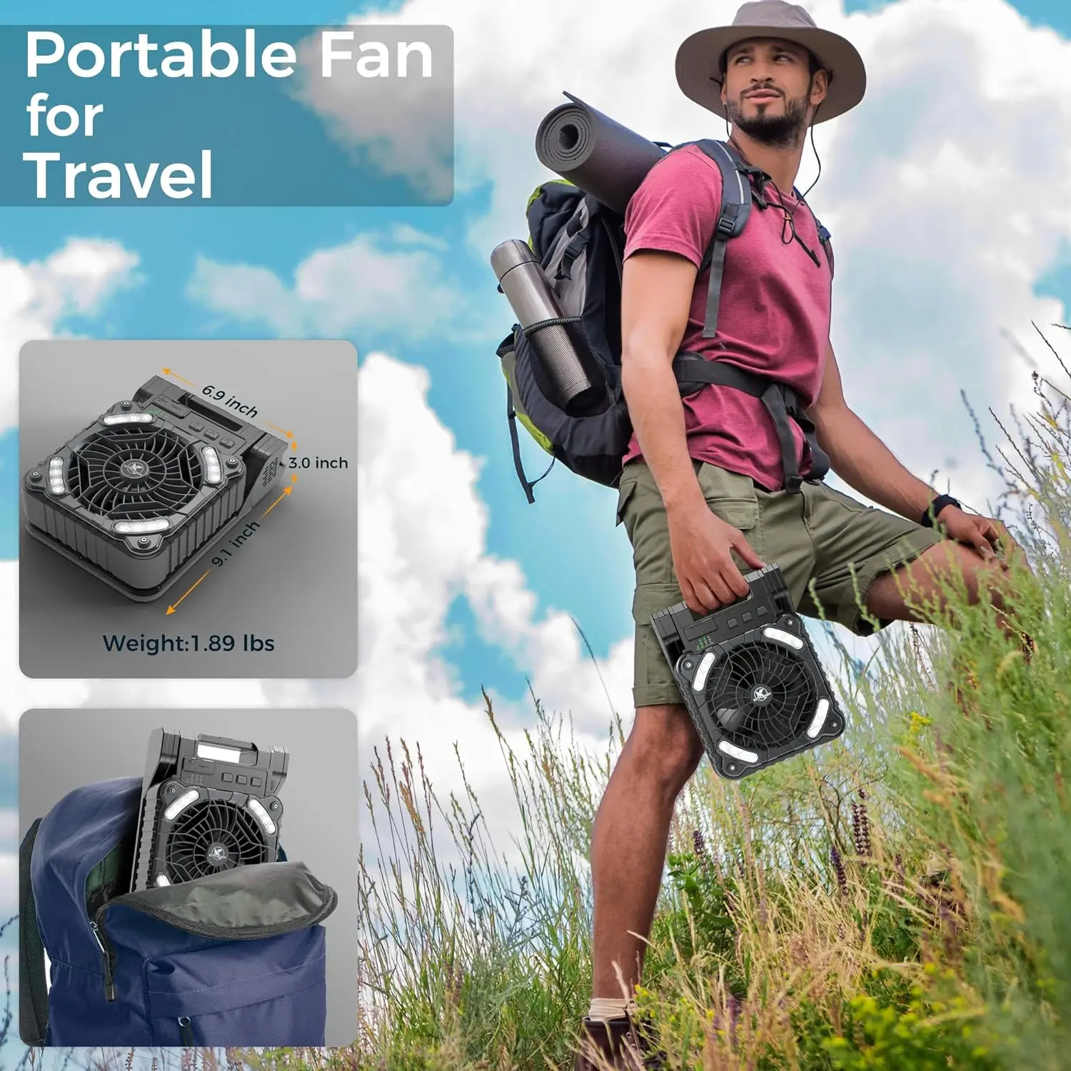 Portable Solar Fans 10000mAh L – обзор и цена Renewable Energy Fan