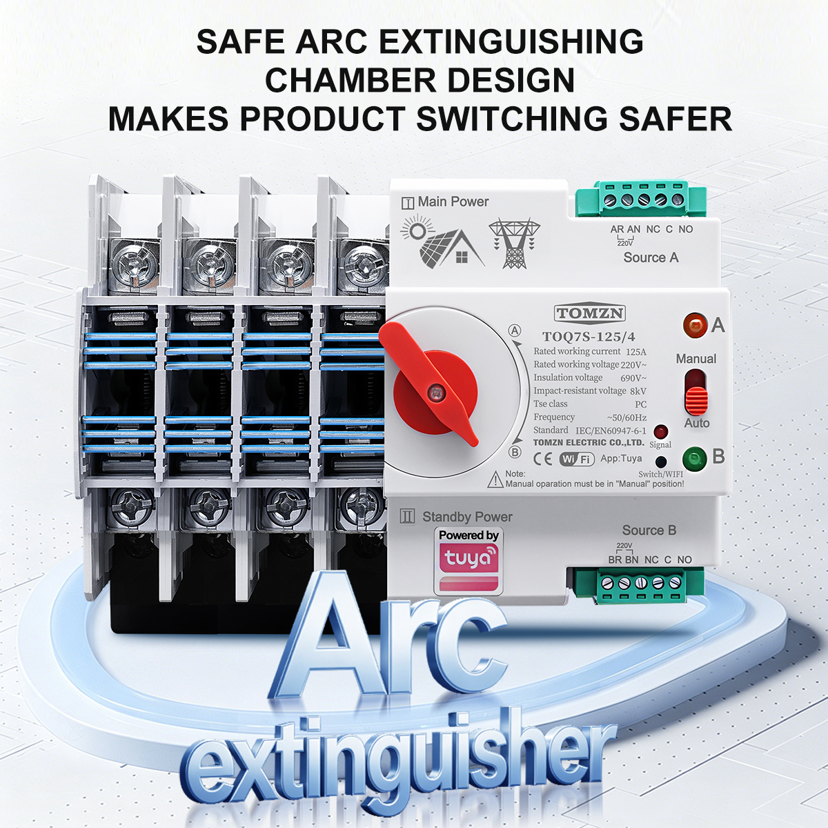 TOMZN TUYA SmartLife ATS 4P AC – обзор и цена Din Rail Circuit Breaker