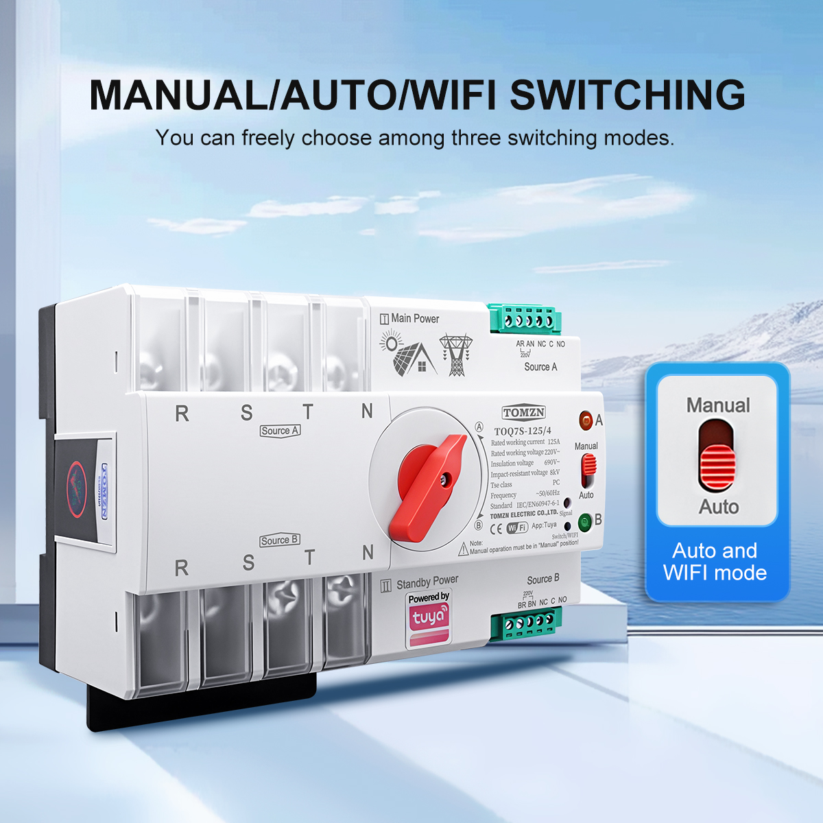 TOMZN TUYA SmartLife ATS 4P AC – обзор и цена Din Rail Circuit Breaker