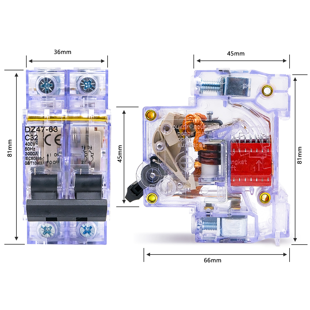 DZ47-63 Transparent Miniature  – обзор и цена Din Rail Circuit Breaker
