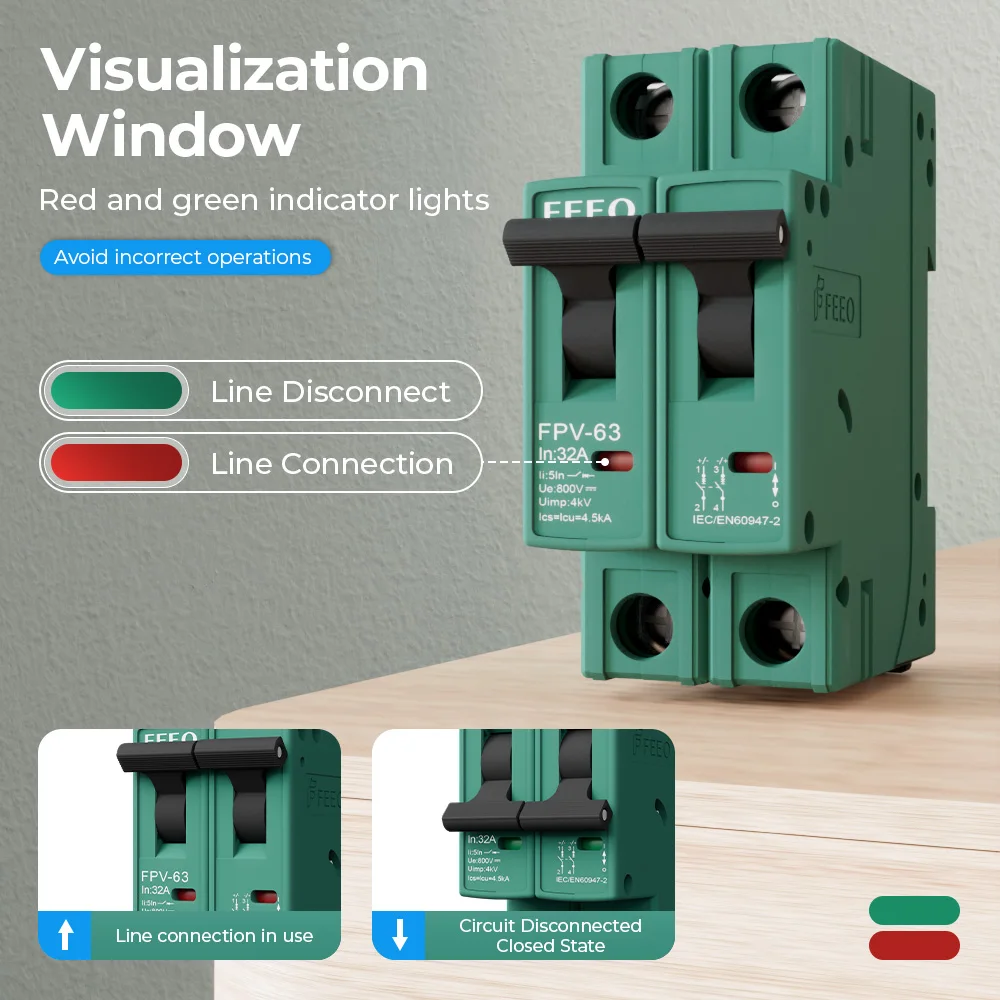 FEEO New FPV-63 2P DC Breaker  – обзор и цена Din Rail Circuit Breaker