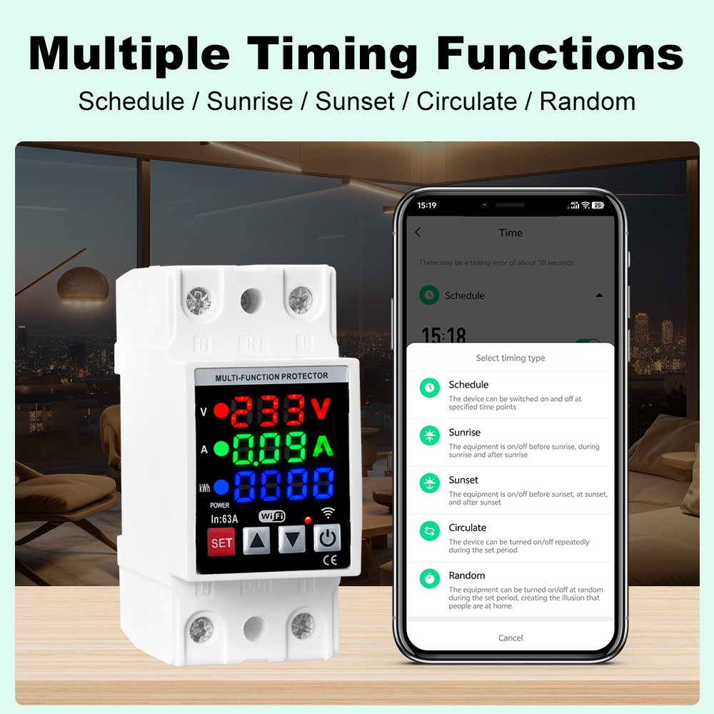 WIFI 3in1 Display Circuit Brea – обзор и цена Din Rail Circuit Breaker